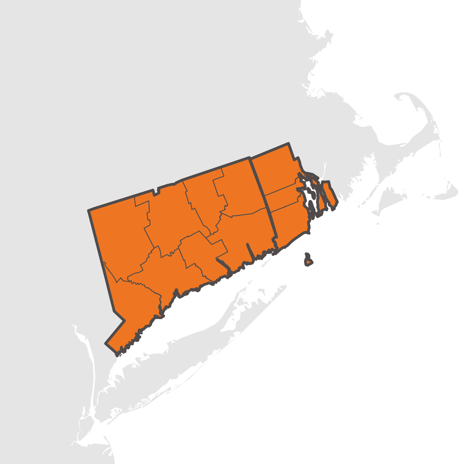 Connecticut - Rhode Island Chapter Map
